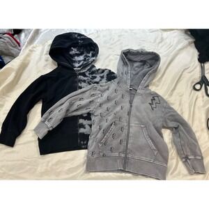 EUC Lot of 2 Mish Boys full zip up hooded sweatshirts tie dye lightning size 4